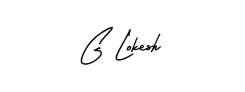 Design your own signature with our free online signature maker. With this signature software, you can create a handwritten (AmerikaSignatureDemo-Regular) signature for name G Lokesh. G Lokesh signature style 3 images and pictures png