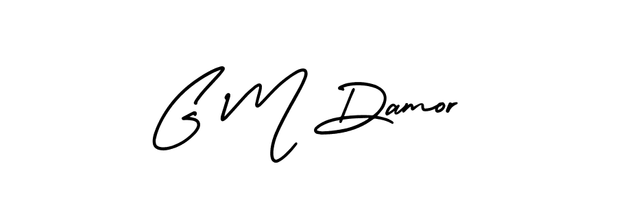 The best way (AmerikaSignatureDemo-Regular) to make a short signature is to pick only two or three words in your name. The name G M Damor include a total of six letters. For converting this name. G M Damor signature style 3 images and pictures png