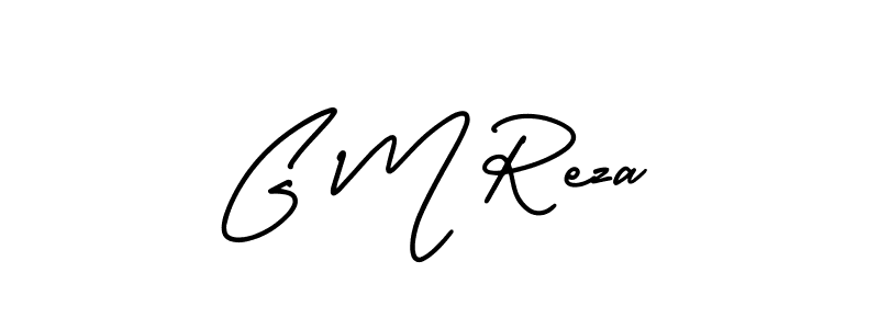 The best way (AmerikaSignatureDemo-Regular) to make a short signature is to pick only two or three words in your name. The name G M Reza include a total of six letters. For converting this name. G M Reza signature style 3 images and pictures png
