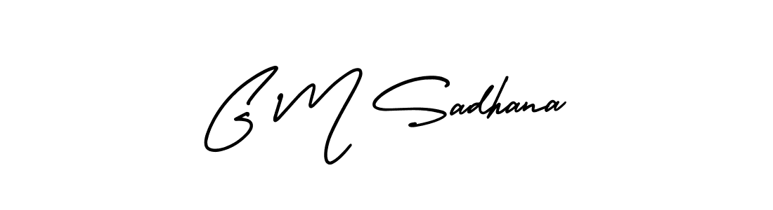 Use a signature maker to create a handwritten signature online. With this signature software, you can design (AmerikaSignatureDemo-Regular) your own signature for name G M Sadhana. G M Sadhana signature style 3 images and pictures png