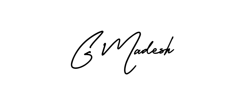 How to make G Madesh signature? AmerikaSignatureDemo-Regular is a professional autograph style. Create handwritten signature for G Madesh name. G Madesh signature style 3 images and pictures png