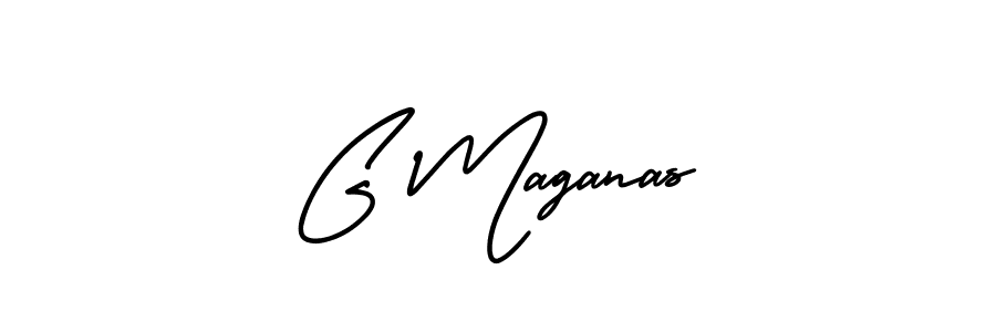 You should practise on your own different ways (AmerikaSignatureDemo-Regular) to write your name (G Maganas) in signature. don't let someone else do it for you. G Maganas signature style 3 images and pictures png