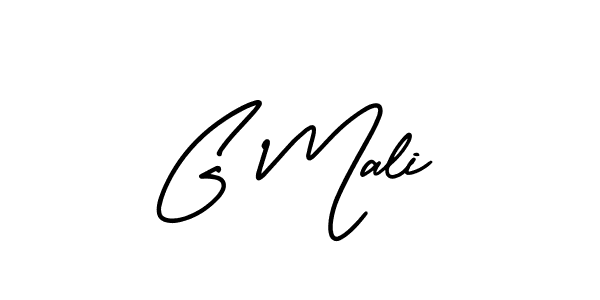 You should practise on your own different ways (AmerikaSignatureDemo-Regular) to write your name (G Mali) in signature. don't let someone else do it for you. G Mali signature style 3 images and pictures png