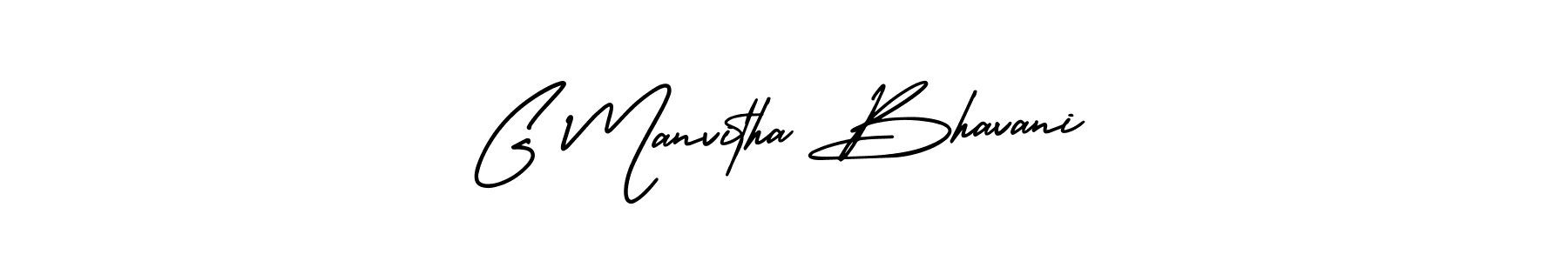 Use a signature maker to create a handwritten signature online. With this signature software, you can design (AmerikaSignatureDemo-Regular) your own signature for name G Manvitha Bhavani. G Manvitha Bhavani signature style 3 images and pictures png