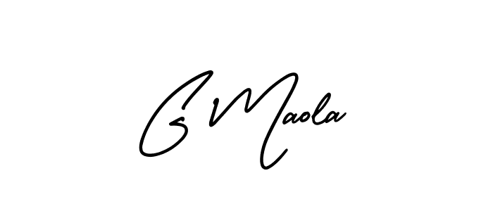 Use a signature maker to create a handwritten signature online. With this signature software, you can design (AmerikaSignatureDemo-Regular) your own signature for name G Maola. G Maola signature style 3 images and pictures png