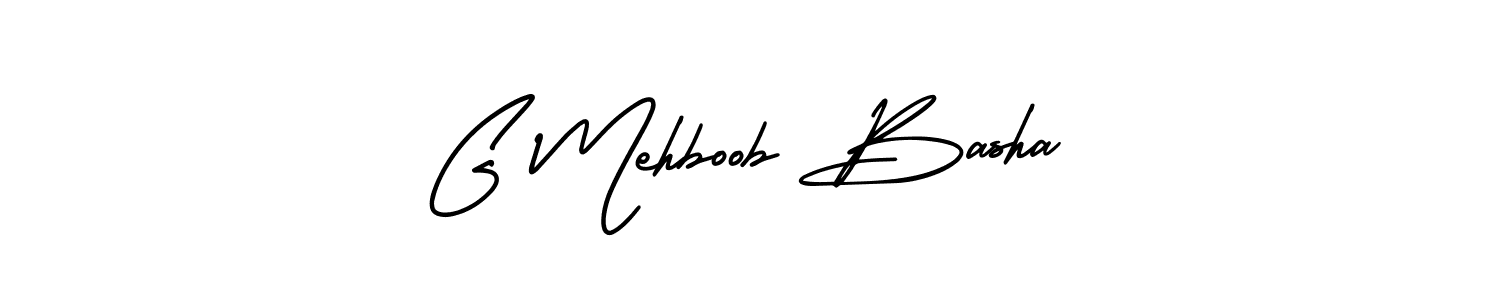 G Mehboob Basha stylish signature style. Best Handwritten Sign (AmerikaSignatureDemo-Regular) for my name. Handwritten Signature Collection Ideas for my name G Mehboob Basha. G Mehboob Basha signature style 3 images and pictures png