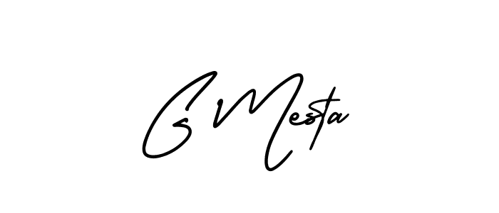 Design your own signature with our free online signature maker. With this signature software, you can create a handwritten (AmerikaSignatureDemo-Regular) signature for name G Mesta. G Mesta signature style 3 images and pictures png