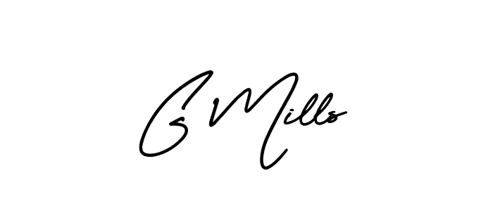 You should practise on your own different ways (AmerikaSignatureDemo-Regular) to write your name (G Mills) in signature. don't let someone else do it for you. G Mills signature style 3 images and pictures png