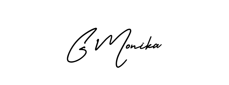 Check out images of Autograph of G Monika name. Actor G Monika Signature Style. AmerikaSignatureDemo-Regular is a professional sign style online. G Monika signature style 3 images and pictures png