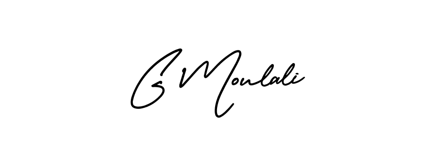 The best way (AmerikaSignatureDemo-Regular) to make a short signature is to pick only two or three words in your name. The name G Moulali include a total of six letters. For converting this name. G Moulali signature style 3 images and pictures png