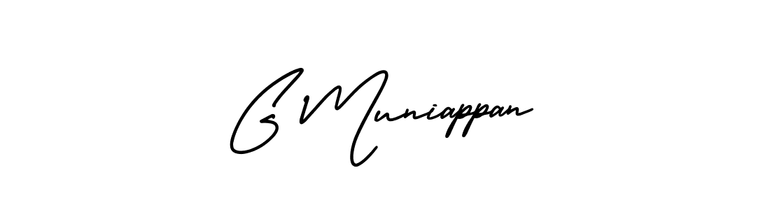 Create a beautiful signature design for name G Muniappan. With this signature (AmerikaSignatureDemo-Regular) fonts, you can make a handwritten signature for free. G Muniappan signature style 3 images and pictures png