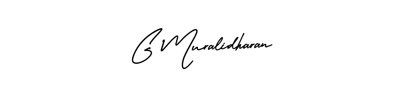 You should practise on your own different ways (AmerikaSignatureDemo-Regular) to write your name (G Muralidharan) in signature. don't let someone else do it for you. G Muralidharan signature style 3 images and pictures png