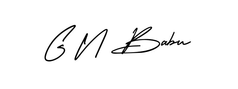 The best way (AmerikaSignatureDemo-Regular) to make a short signature is to pick only two or three words in your name. The name G N Babu include a total of six letters. For converting this name. G N Babu signature style 3 images and pictures png