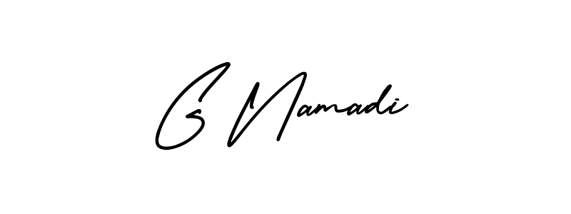 Make a beautiful signature design for name G Namadi. With this signature (AmerikaSignatureDemo-Regular) style, you can create a handwritten signature for free. G Namadi signature style 3 images and pictures png