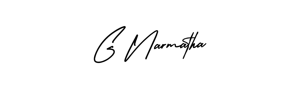 Create a beautiful signature design for name G Narmatha. With this signature (AmerikaSignatureDemo-Regular) fonts, you can make a handwritten signature for free. G Narmatha signature style 3 images and pictures png