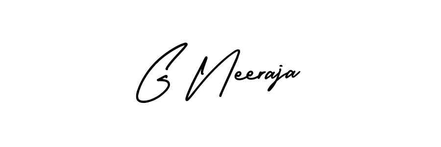 Create a beautiful signature design for name G Neeraja. With this signature (AmerikaSignatureDemo-Regular) fonts, you can make a handwritten signature for free. G Neeraja signature style 3 images and pictures png