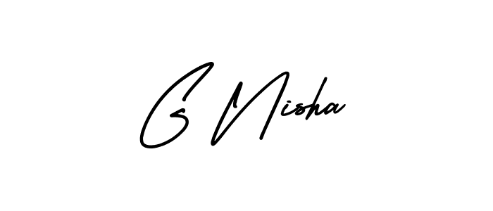 AmerikaSignatureDemo-Regular is a professional signature style that is perfect for those who want to add a touch of class to their signature. It is also a great choice for those who want to make their signature more unique. Get G Nisha name to fancy signature for free. G Nisha signature style 3 images and pictures png