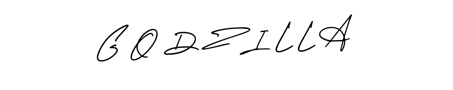 Create a beautiful signature design for name G O D Z I L L A. With this signature (AmerikaSignatureDemo-Regular) fonts, you can make a handwritten signature for free. G O D Z I L L A signature style 3 images and pictures png