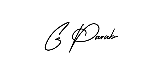 Make a beautiful signature design for name G Parab. With this signature (AmerikaSignatureDemo-Regular) style, you can create a handwritten signature for free. G Parab signature style 3 images and pictures png