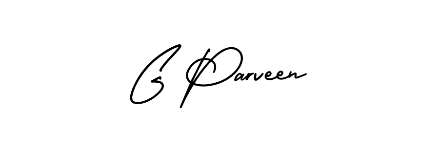 How to make G Parveen name signature. Use AmerikaSignatureDemo-Regular style for creating short signs online. This is the latest handwritten sign. G Parveen signature style 3 images and pictures png
