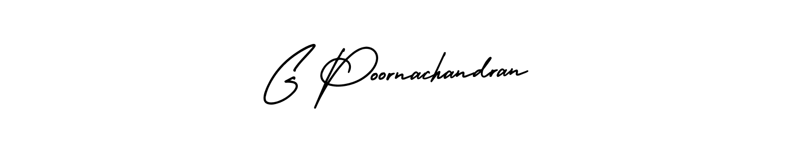 You should practise on your own different ways (AmerikaSignatureDemo-Regular) to write your name (G Poornachandran) in signature. don't let someone else do it for you. G Poornachandran signature style 3 images and pictures png