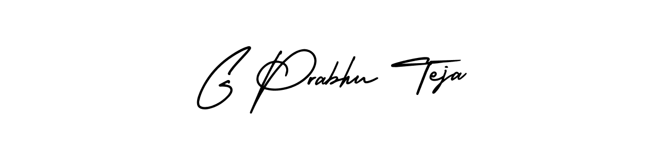 You should practise on your own different ways (AmerikaSignatureDemo-Regular) to write your name (G Prabhu Teja) in signature. don't let someone else do it for you. G Prabhu Teja signature style 3 images and pictures png