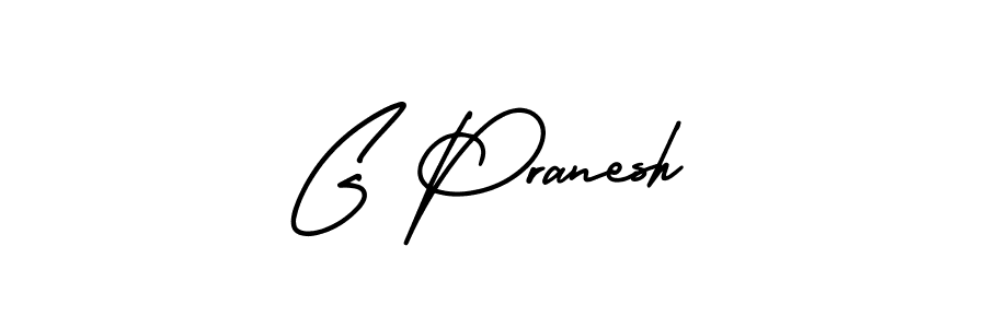 How to make G Pranesh signature? AmerikaSignatureDemo-Regular is a professional autograph style. Create handwritten signature for G Pranesh name. G Pranesh signature style 3 images and pictures png