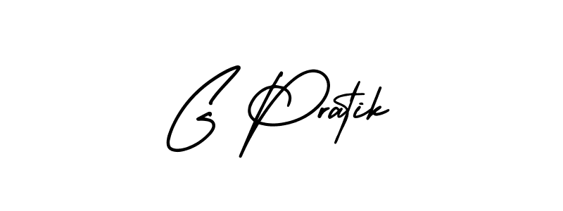 G Pratik stylish signature style. Best Handwritten Sign (AmerikaSignatureDemo-Regular) for my name. Handwritten Signature Collection Ideas for my name G Pratik. G Pratik signature style 3 images and pictures png