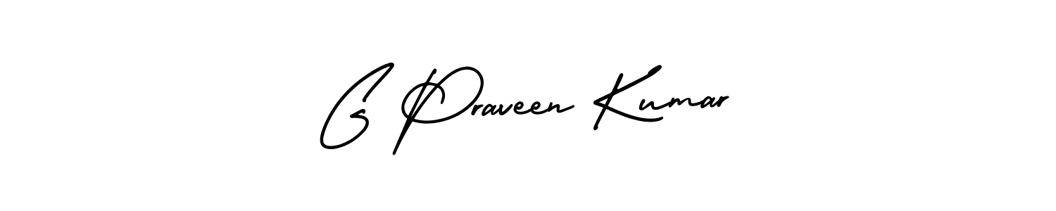 Use a signature maker to create a handwritten signature online. With this signature software, you can design (AmerikaSignatureDemo-Regular) your own signature for name G Praveen Kumar. G Praveen Kumar signature style 3 images and pictures png