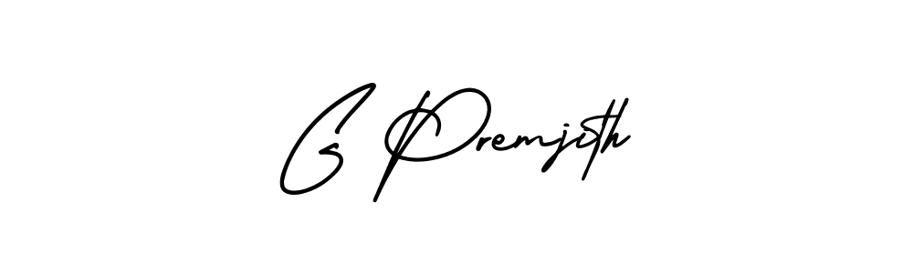 if you are searching for the best signature style for your name G Premjith. so please give up your signature search. here we have designed multiple signature styles  using AmerikaSignatureDemo-Regular. G Premjith signature style 3 images and pictures png