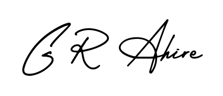 An effortless, minimalist signature concept for G R Ahire using AmerikaSignatureDemo-Regular design. Clean lines that look great on any document. G R Ahire signature style 3 images and pictures png