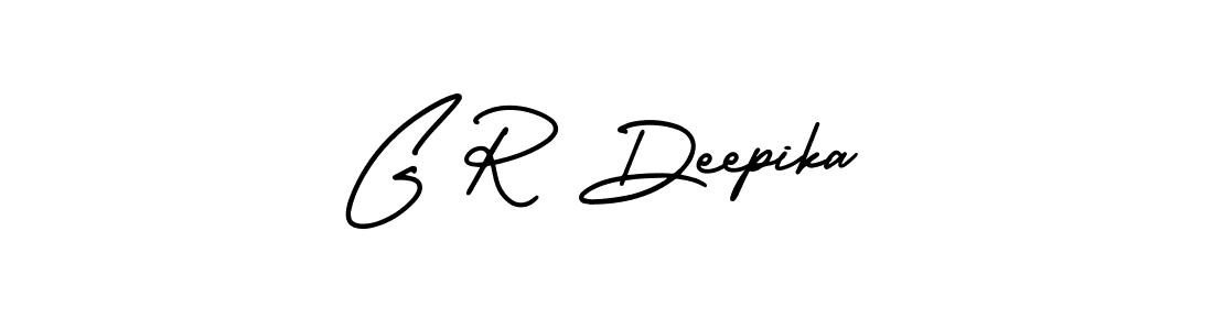 The best way (AmerikaSignatureDemo-Regular) to make a short signature is to pick only two or three words in your name. The name G R Deepika include a total of six letters. For converting this name. G R Deepika signature style 3 images and pictures png