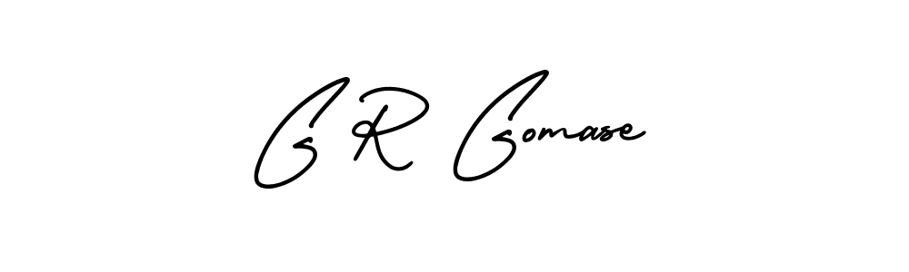 You should practise on your own different ways (AmerikaSignatureDemo-Regular) to write your name (G R Gomase) in signature. don't let someone else do it for you. G R Gomase signature style 3 images and pictures png