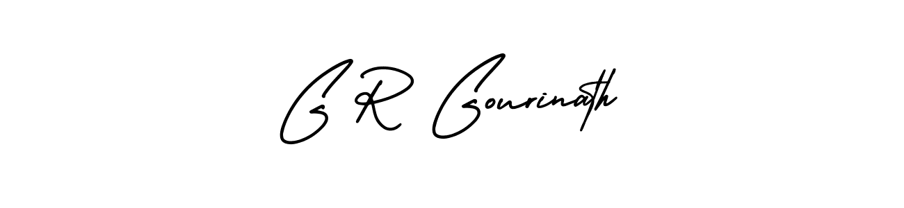 How to make G R Gourinath name signature. Use AmerikaSignatureDemo-Regular style for creating short signs online. This is the latest handwritten sign. G R Gourinath signature style 3 images and pictures png