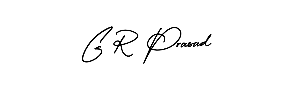 The best way (AmerikaSignatureDemo-Regular) to make a short signature is to pick only two or three words in your name. The name G R Prasad include a total of six letters. For converting this name. G R Prasad signature style 3 images and pictures png