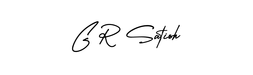 The best way (AmerikaSignatureDemo-Regular) to make a short signature is to pick only two or three words in your name. The name G R Satish include a total of six letters. For converting this name. G R Satish signature style 3 images and pictures png
