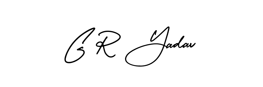 How to make G R Yadav name signature. Use AmerikaSignatureDemo-Regular style for creating short signs online. This is the latest handwritten sign. G R Yadav signature style 3 images and pictures png
