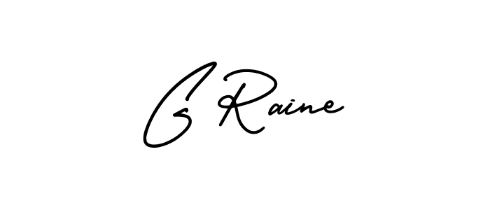Design your own signature with our free online signature maker. With this signature software, you can create a handwritten (AmerikaSignatureDemo-Regular) signature for name G Raine. G Raine signature style 3 images and pictures png