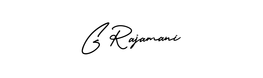 Design your own signature with our free online signature maker. With this signature software, you can create a handwritten (AmerikaSignatureDemo-Regular) signature for name G Rajamani. G Rajamani signature style 3 images and pictures png