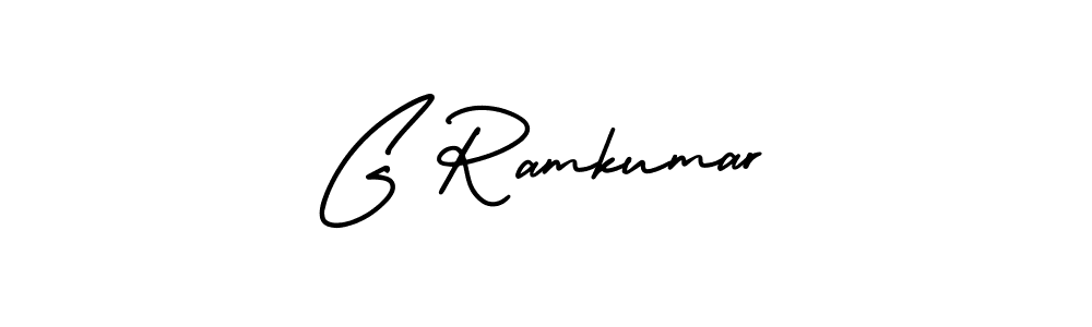 Use a signature maker to create a handwritten signature online. With this signature software, you can design (AmerikaSignatureDemo-Regular) your own signature for name G Ramkumar. G Ramkumar signature style 3 images and pictures png