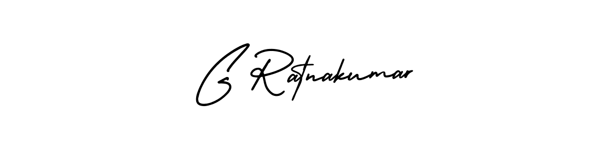 How to make G Ratnakumar name signature. Use AmerikaSignatureDemo-Regular style for creating short signs online. This is the latest handwritten sign. G Ratnakumar signature style 3 images and pictures png