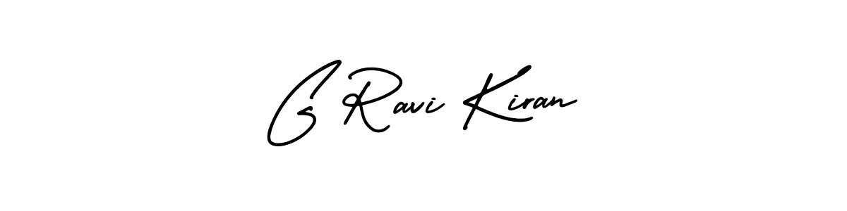 How to make G Ravi Kiran name signature. Use AmerikaSignatureDemo-Regular style for creating short signs online. This is the latest handwritten sign. G Ravi Kiran signature style 3 images and pictures png