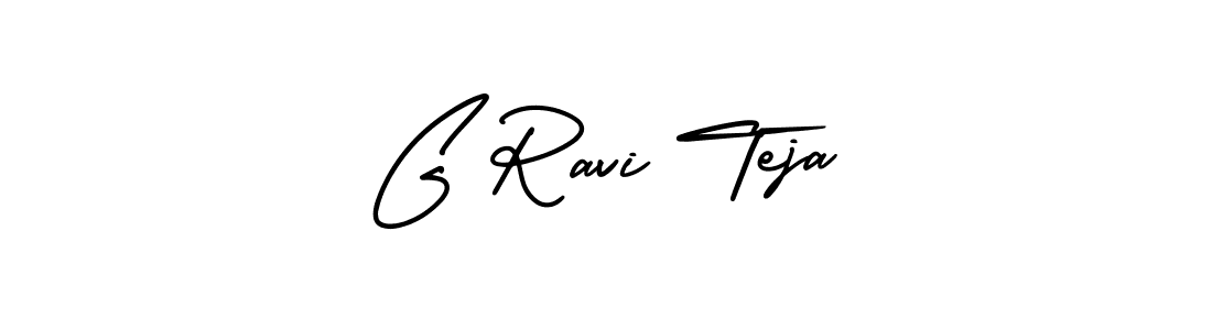 Make a beautiful signature design for name G Ravi Teja. With this signature (AmerikaSignatureDemo-Regular) style, you can create a handwritten signature for free. G Ravi Teja signature style 3 images and pictures png