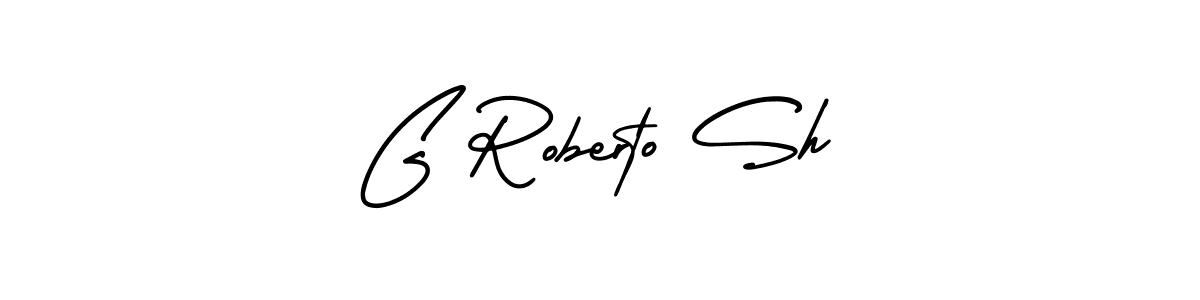 if you are searching for the best signature style for your name G Roberto Sh. so please give up your signature search. here we have designed multiple signature styles  using AmerikaSignatureDemo-Regular. G Roberto Sh signature style 3 images and pictures png