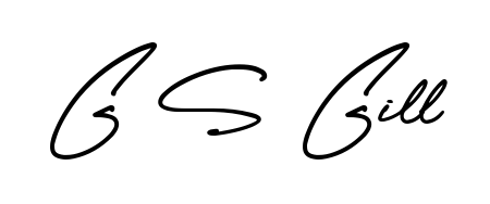 The AmerikaSignatureDemo-Regular font transforms the name G S Gill into an executive sign with sharp precision and distinguished character. G S Gill signature style 3 images and pictures png