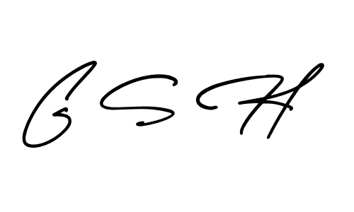 Make a beautiful signature design for name G S H. With this signature (AmerikaSignatureDemo-Regular) style, you can create a handwritten signature for free. G S H signature style 3 images and pictures png