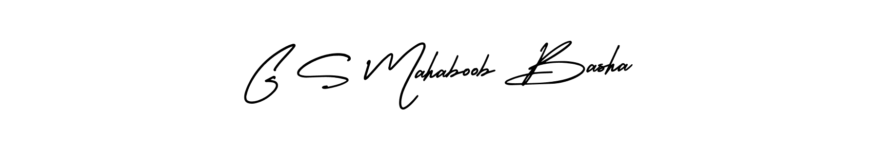 The best way (AmerikaSignatureDemo-Regular) to make a short signature is to pick only two or three words in your name. The name G S Mahaboob Basha include a total of six letters. For converting this name. G S Mahaboob Basha signature style 3 images and pictures png
