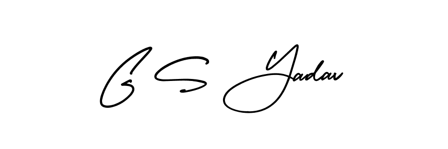 The best way (AmerikaSignatureDemo-Regular) to make a short signature is to pick only two or three words in your name. The name G S Yadav include a total of six letters. For converting this name. G S Yadav signature style 3 images and pictures png