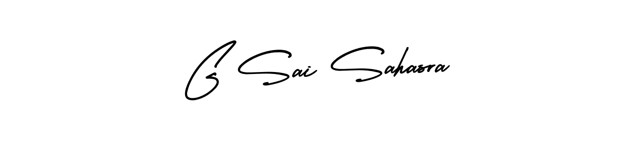 This is the best signature style for the G Sai Sahasra name. Also you like these signature font (AmerikaSignatureDemo-Regular). Mix name signature. G Sai Sahasra signature style 3 images and pictures png