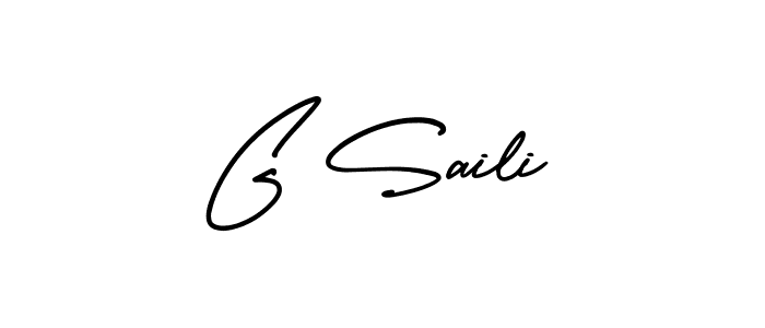 How to make G Saili name signature. Use AmerikaSignatureDemo-Regular style for creating short signs online. This is the latest handwritten sign. G Saili signature style 3 images and pictures png